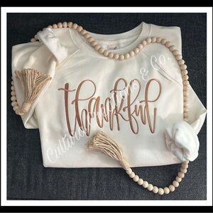 Embroidered Thankful Crewneck